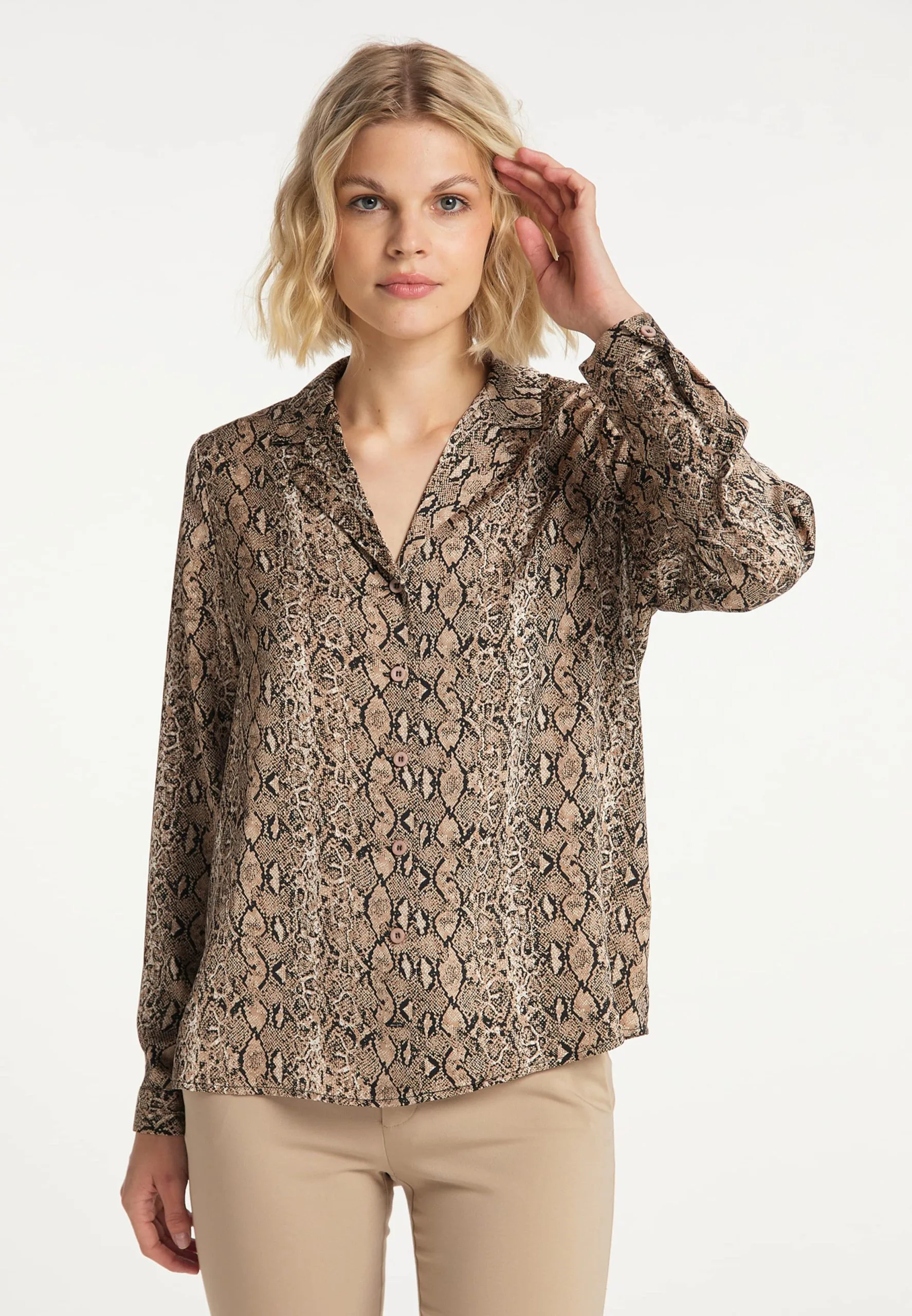 Usha Blouses & Tunieken Blouse Dames Bruin 4 Usha Blouses & Tunieken Blouse Dames Bruin - Afbeelding 2