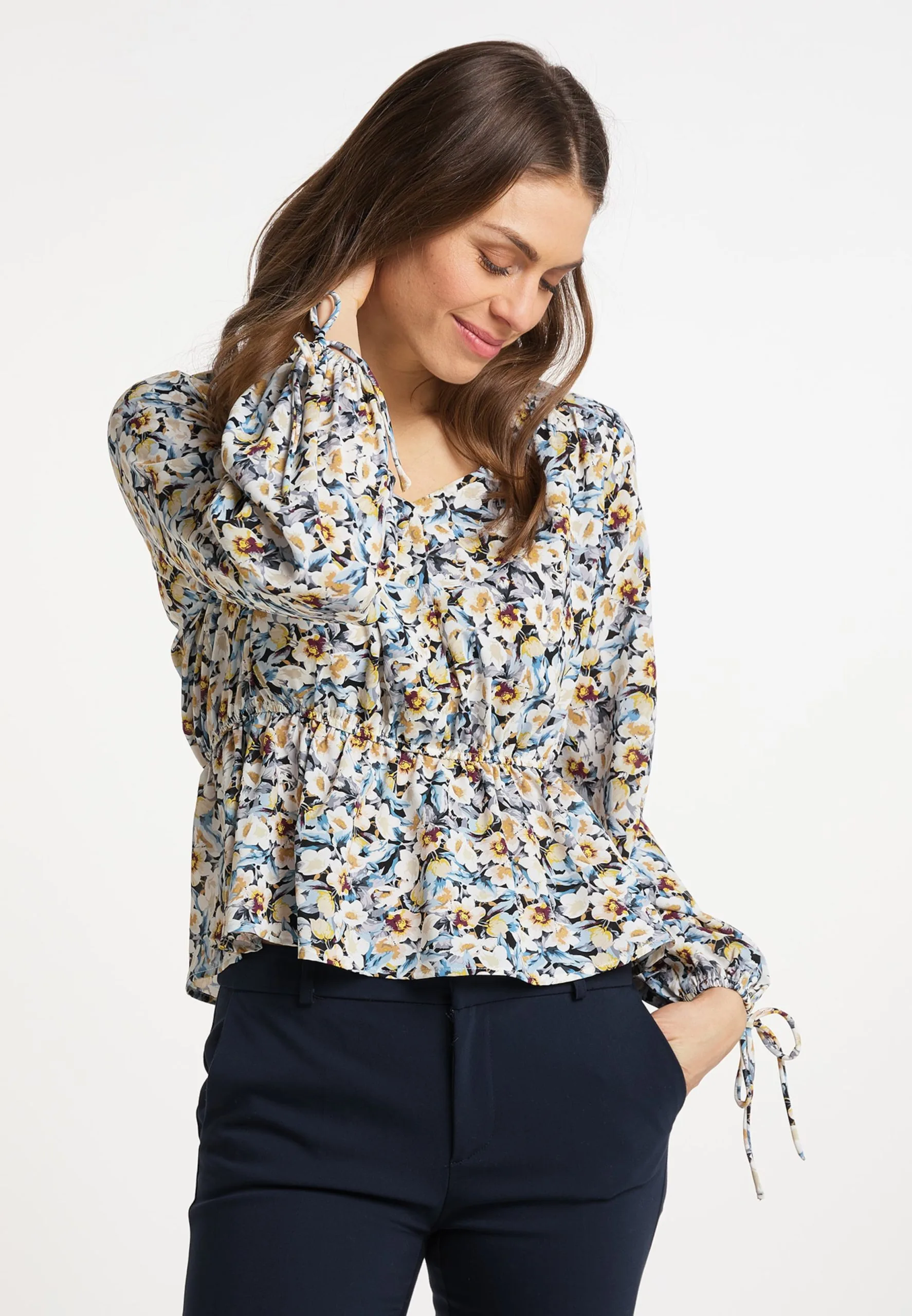Usha Blouses & Tunieken Blouse Dames Marine 4 Usha Blouses & Tunieken Blouse Dames Marine - Afbeelding 2