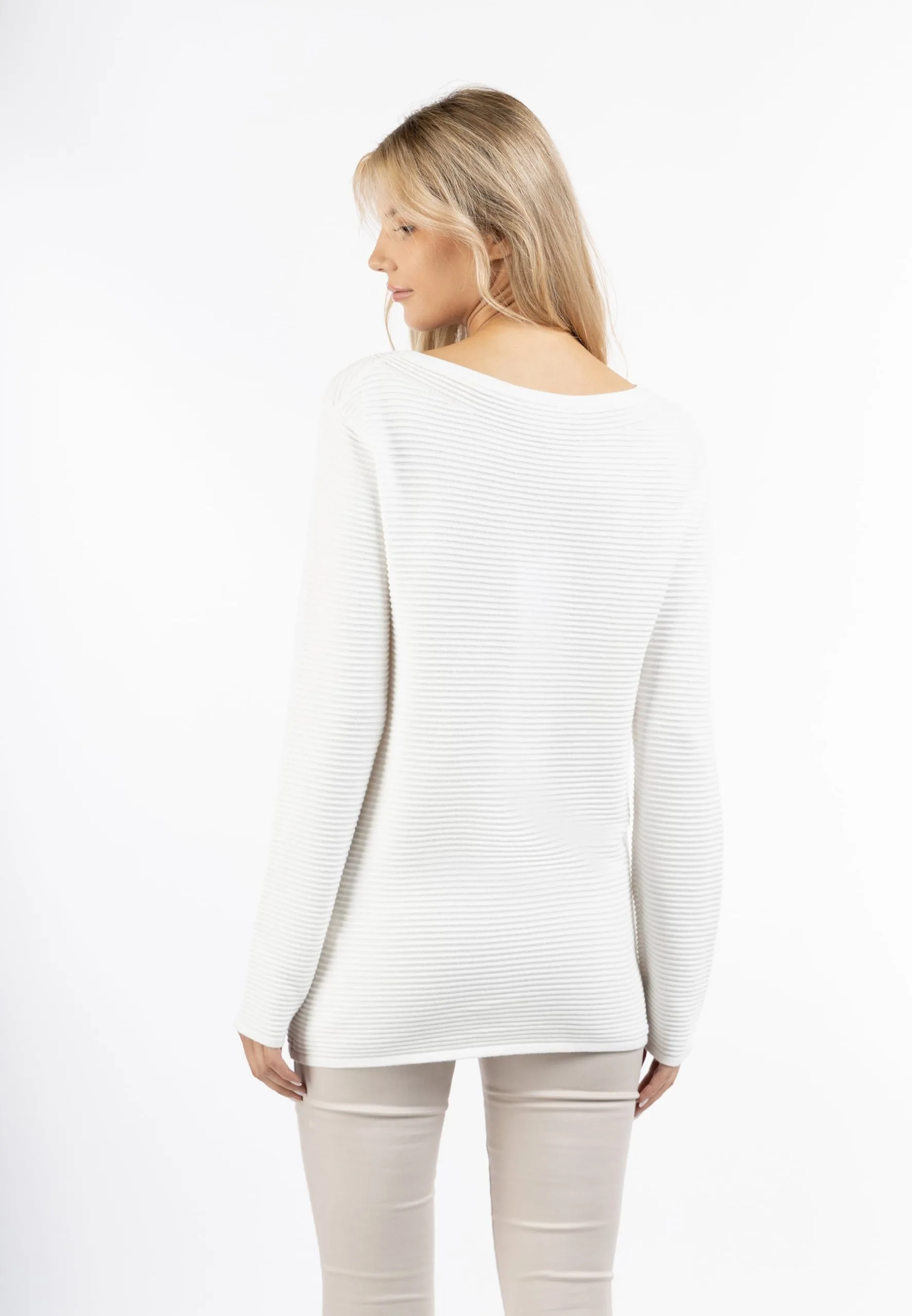 Basic Truien Trui Dames Wolwit 5 Basic Truien Trui Dames Wolwit - Afbeelding 3