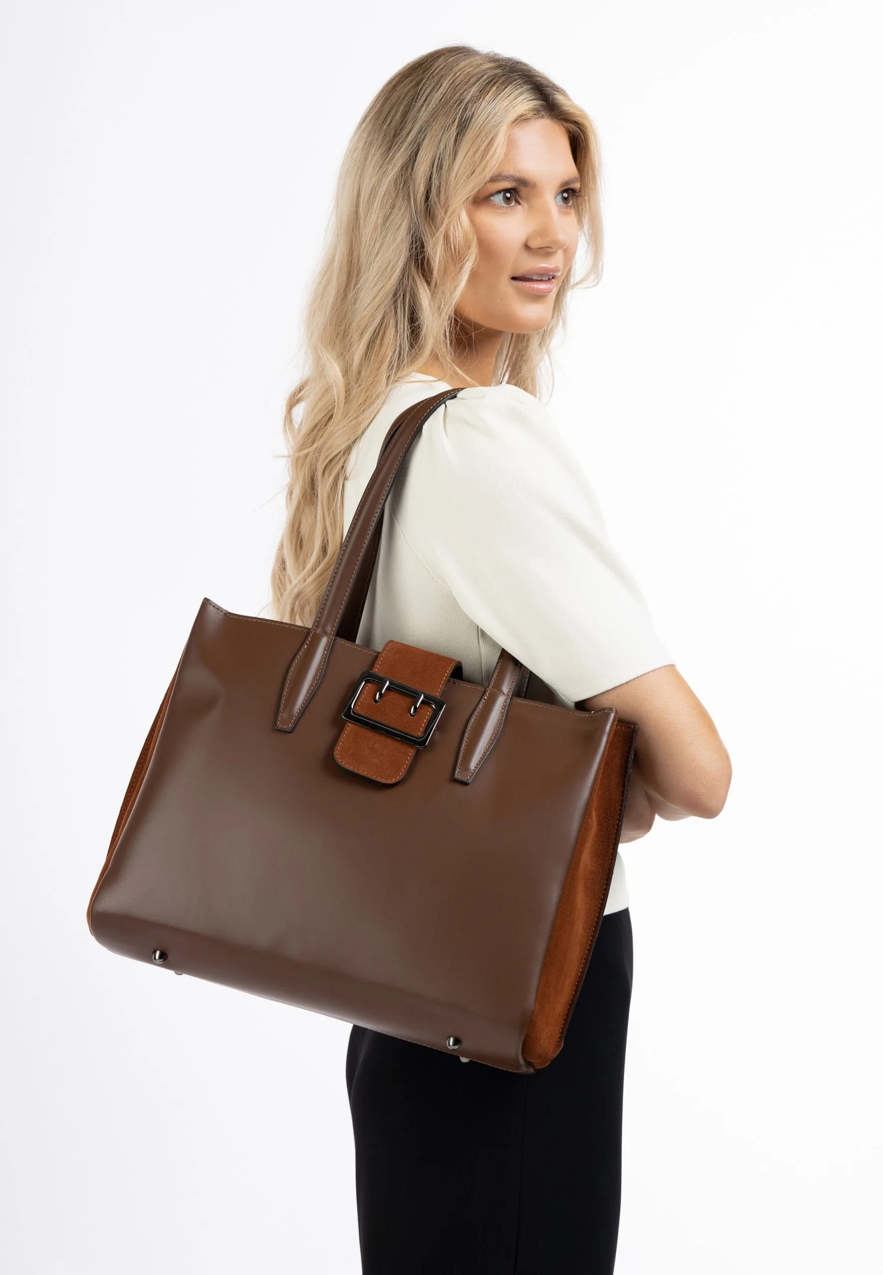 Schoudertassen Schoudertas Dames Bruin / Cognac 5 Schoudertassen Schoudertas Dames Bruin / Cognac - Afbeelding 3