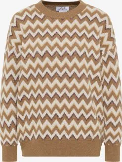 Fijngebreide Truien Trui Rakata Dames Lichtbruin / Bruin Gemêleerd