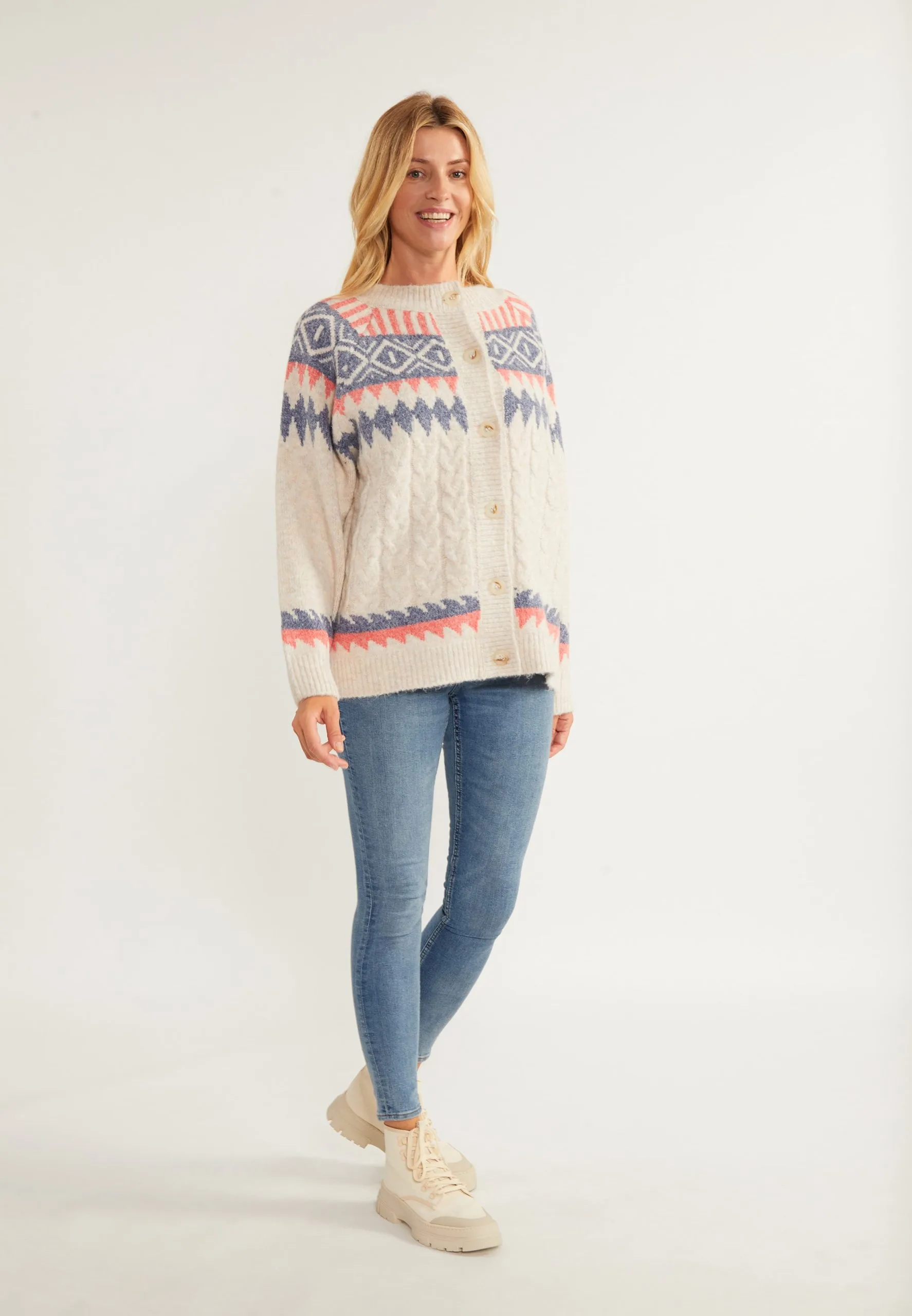 Vesten Gebreid Vest Lynnea Dames Crème 6 Vesten Gebreid Vest Lynnea Dames Crème - Afbeelding 4