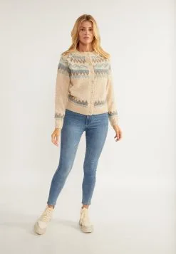 Vesten Gebreid Vest Dames Beige / Crème -Aanbiedingen Usha Winkel 6dcdde34adf1c74b0b9df0d6ecfd4710