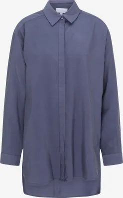 Lange Blouses Blouse Dames Blauw