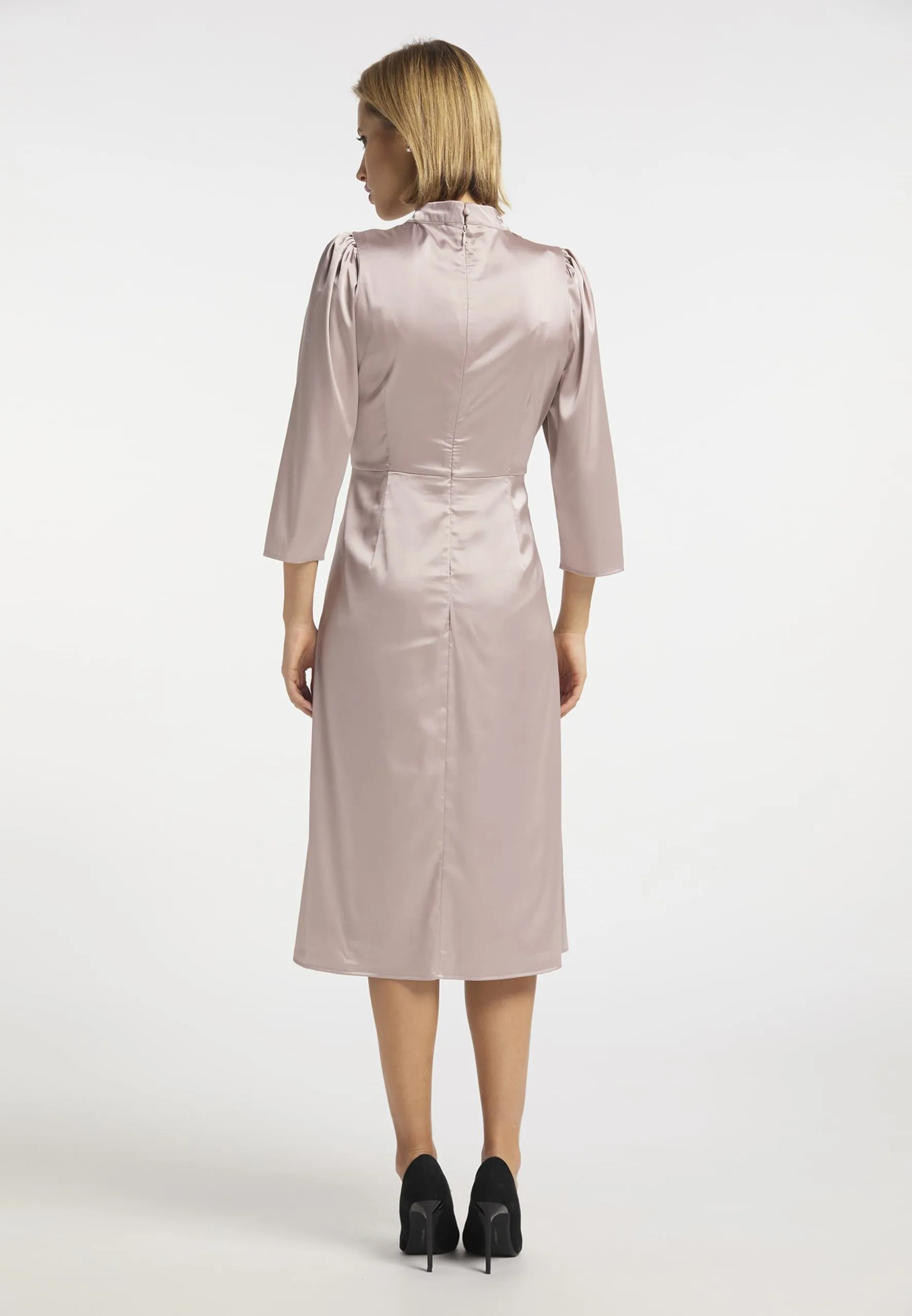 Midi Jurken Jurk Dames Champagne 4 Midi Jurken Jurk Dames Champagne - Afbeelding 2