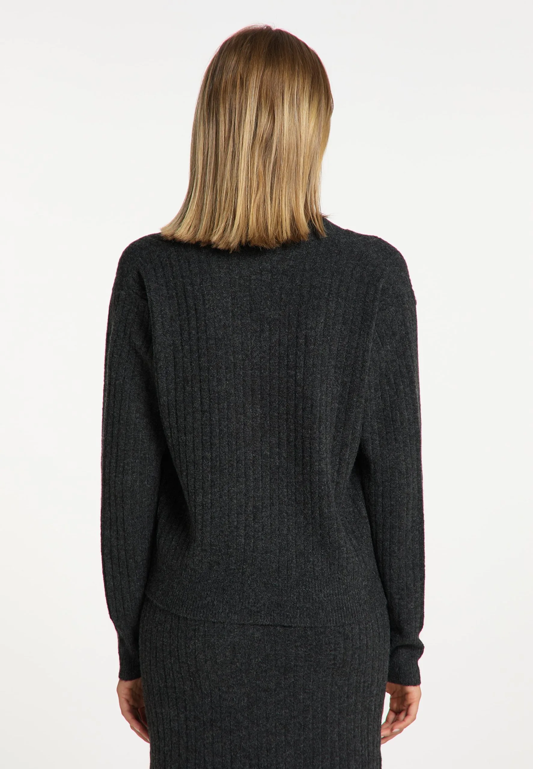 Vesten Gebreid Vest Dames Antraciet 5 Vesten Gebreid Vest Dames Antraciet - Afbeelding 3