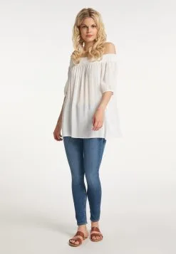 Blouses Met Korte Mouw Blouse Dames Offwhite -Aanbiedingen Usha Winkel 70c706395a6ce0f9b1a9fbb12dd60d74