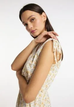 Usha Zomerjurken Zomerjurk Dames Geel / Wit -Aanbiedingen Usha Winkel 71b61c4bf45ffeb17c6711a1f68786a0