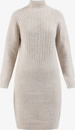 Gebreide Jurken Gebreide Jurk Dames Lichtbeige