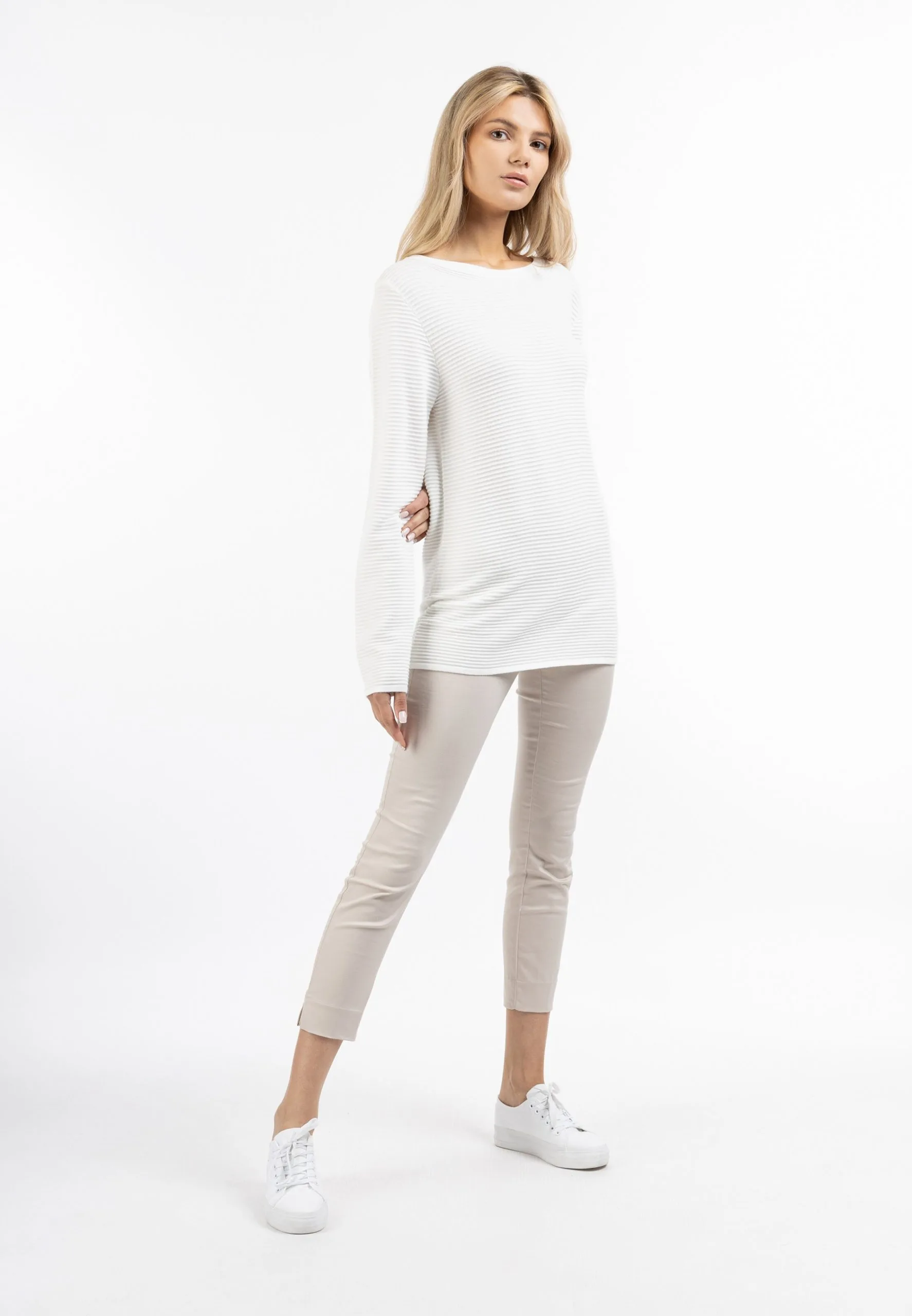 Basic Truien Trui Dames Wolwit 6 Basic Truien Trui Dames Wolwit - Afbeelding 4