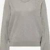 Fijngebreide Truien Trui Dames Zilvergrijs