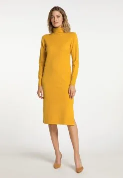 Usha Gebreide Jurken Gebreide Jurk Dames Goudgeel -Aanbiedingen Usha Winkel 7590fe591314cb90239515488cdac7e1