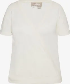 Usha Fijngebreide Truien Trui Dames Wolwit