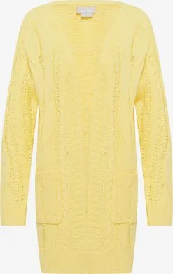 Usha Vesten Gebreid Vest Dames Geel