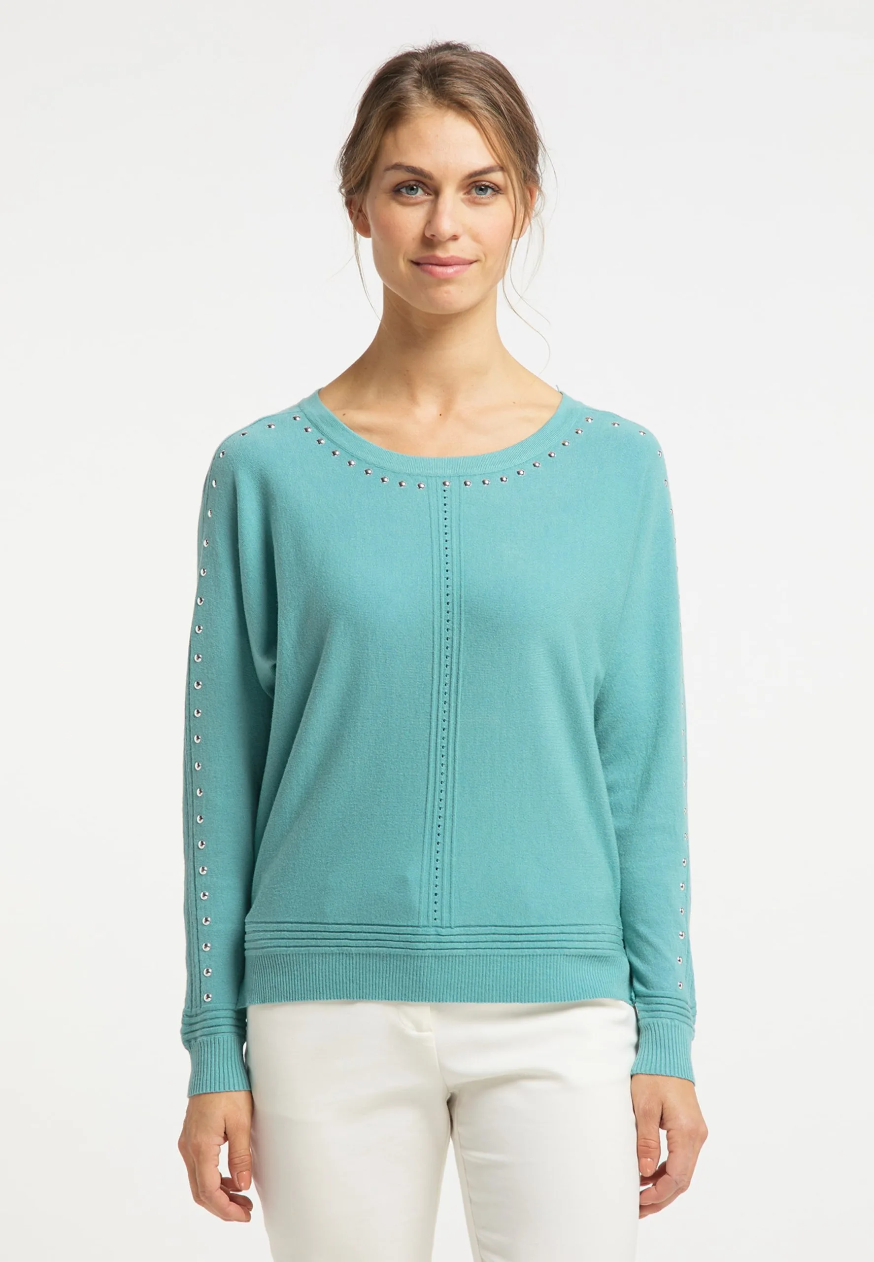 Usha Fijngebreide Truien Trui Dames Blauw 4 Usha Fijngebreide Truien Trui Dames Blauw - Afbeelding 2