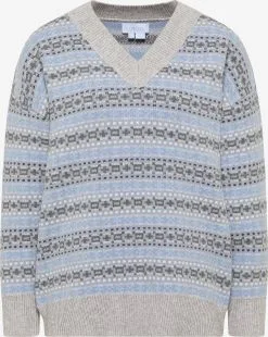 Fijngebreide Truien Trui Dames Smoky Blue / Lichtblauw / Donkergrijs / Grijs Gemêleerd