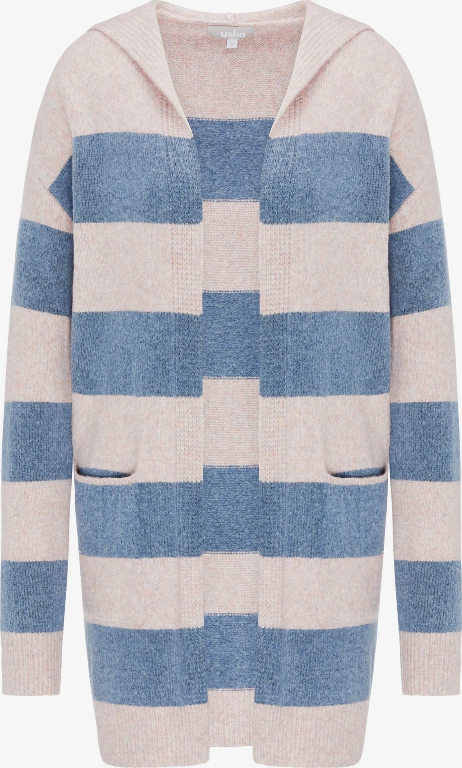 Usha Vesten Gebreid Vest Dames Duifblauw / Pastelroze 3 Usha Vesten Gebreid Vest Dames Duifblauw / Pastelroze