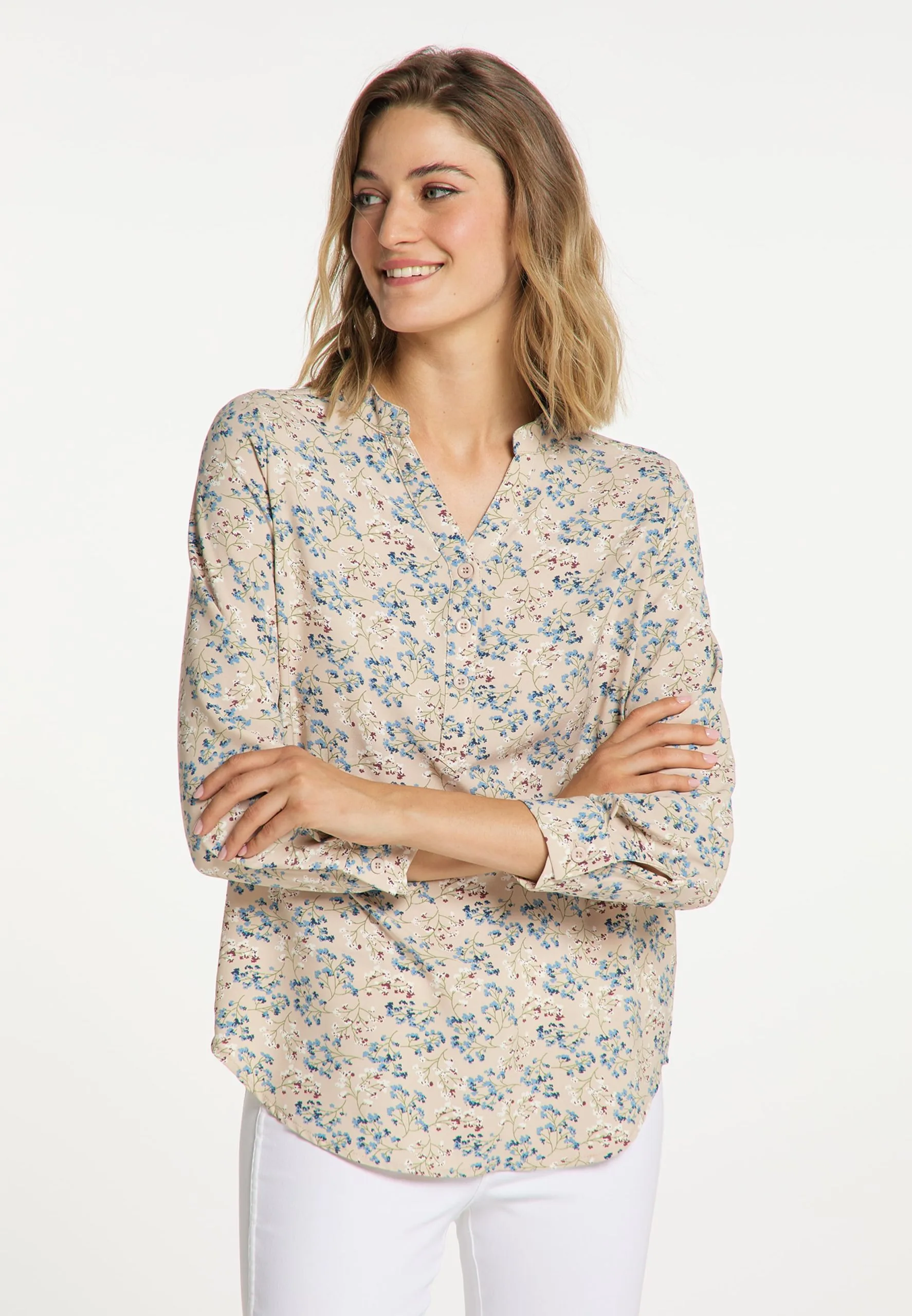 Usha Blouses & Tunieken Blouse Dames Beige 4 Usha Blouses & Tunieken Blouse Dames Beige - Afbeelding 2