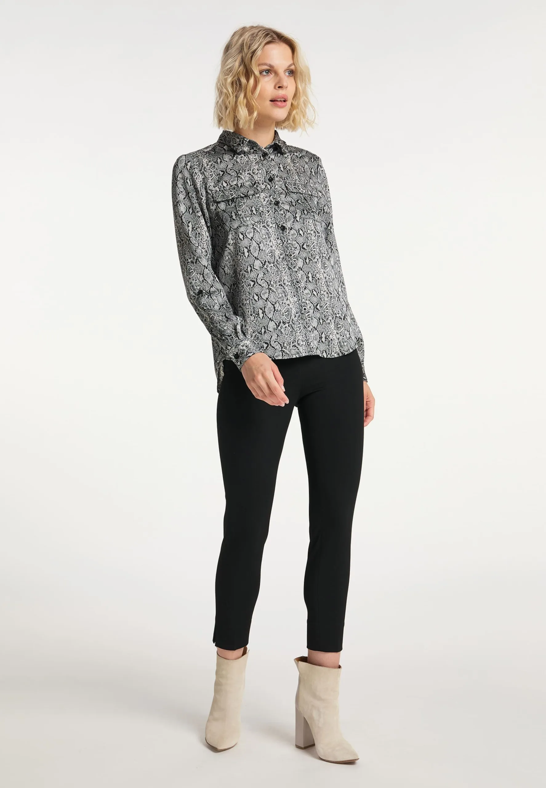 Usha Overhemden Blouse Dames Lichtgrijs 6 Usha Overhemden Blouse Dames Lichtgrijs - Afbeelding 4