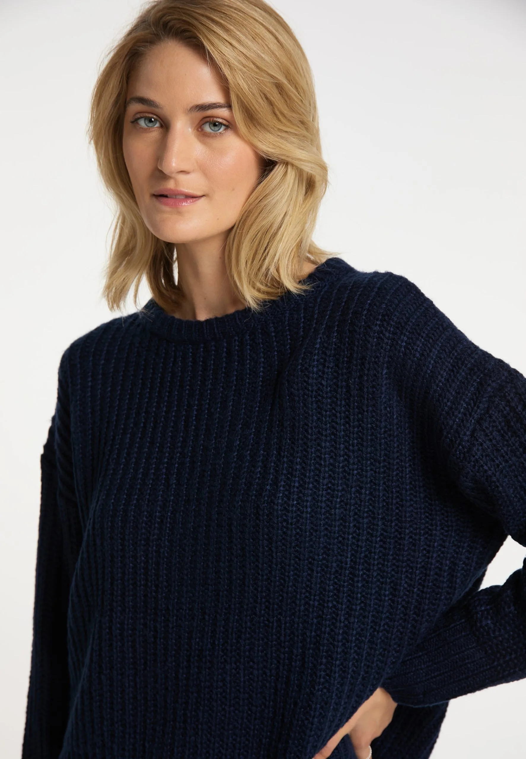 Fijngebreide Truien Trui Dames Donkerblauw 7 Fijngebreide Truien Trui Dames Donkerblauw - Afbeelding 5