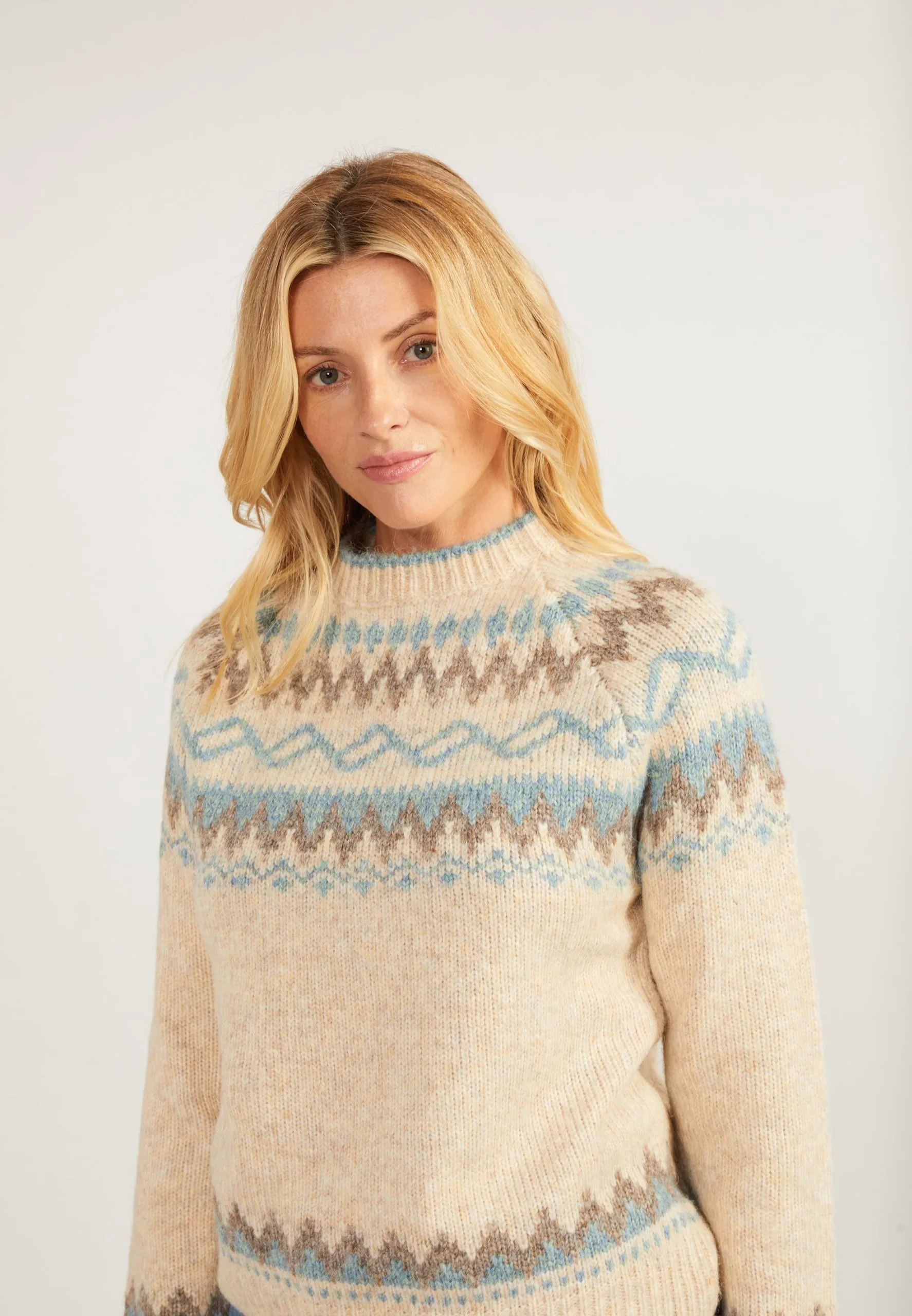 Fijngebreide Truien Trui Fenia Dames Beige 7 Fijngebreide Truien Trui Fenia Dames Beige - Afbeelding 5