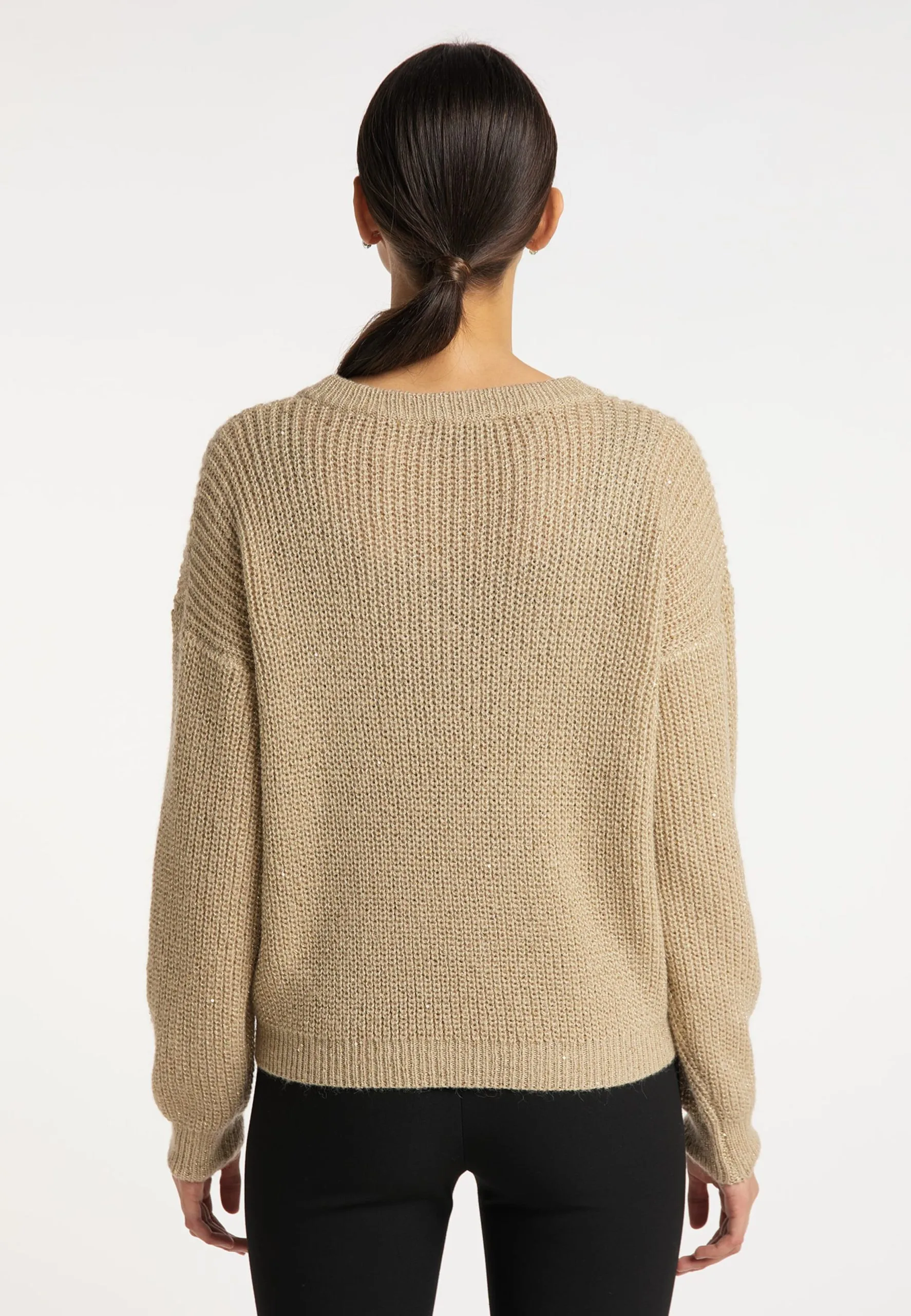 Fijngebreide Truien Trui Dames Beige 5 Fijngebreide Truien Trui Dames Beige - Afbeelding 3