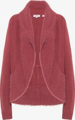 Vesten Gebreid Vest Dames Donkerroze