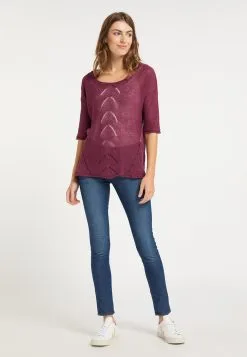 Usha Fijngebreide Truien Trui Dames Wijnrood -Aanbiedingen Usha Winkel 99b16b1a205dc7916f4d7298e61733a1