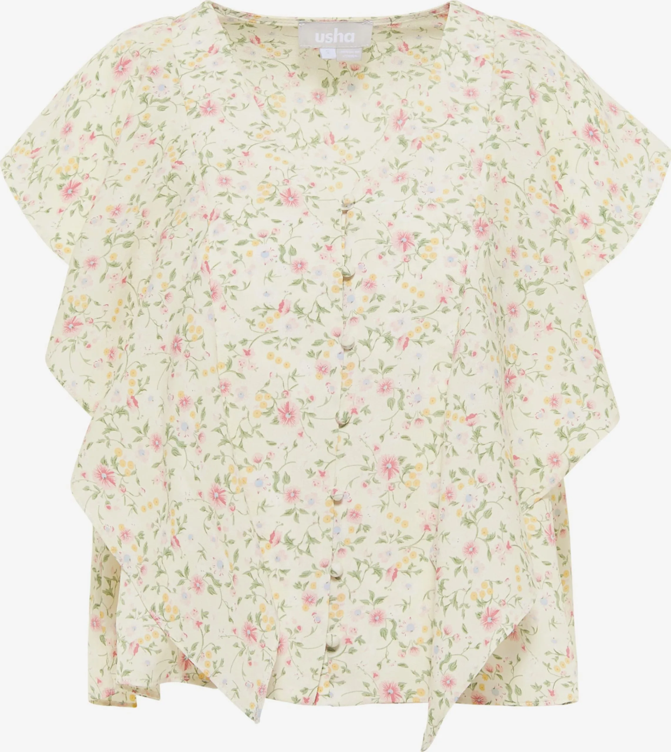 Usha Blouses Met Korte Mouw Blouse Dames Natuurwit 3 Usha Blouses Met Korte Mouw Blouse Dames Natuurwit