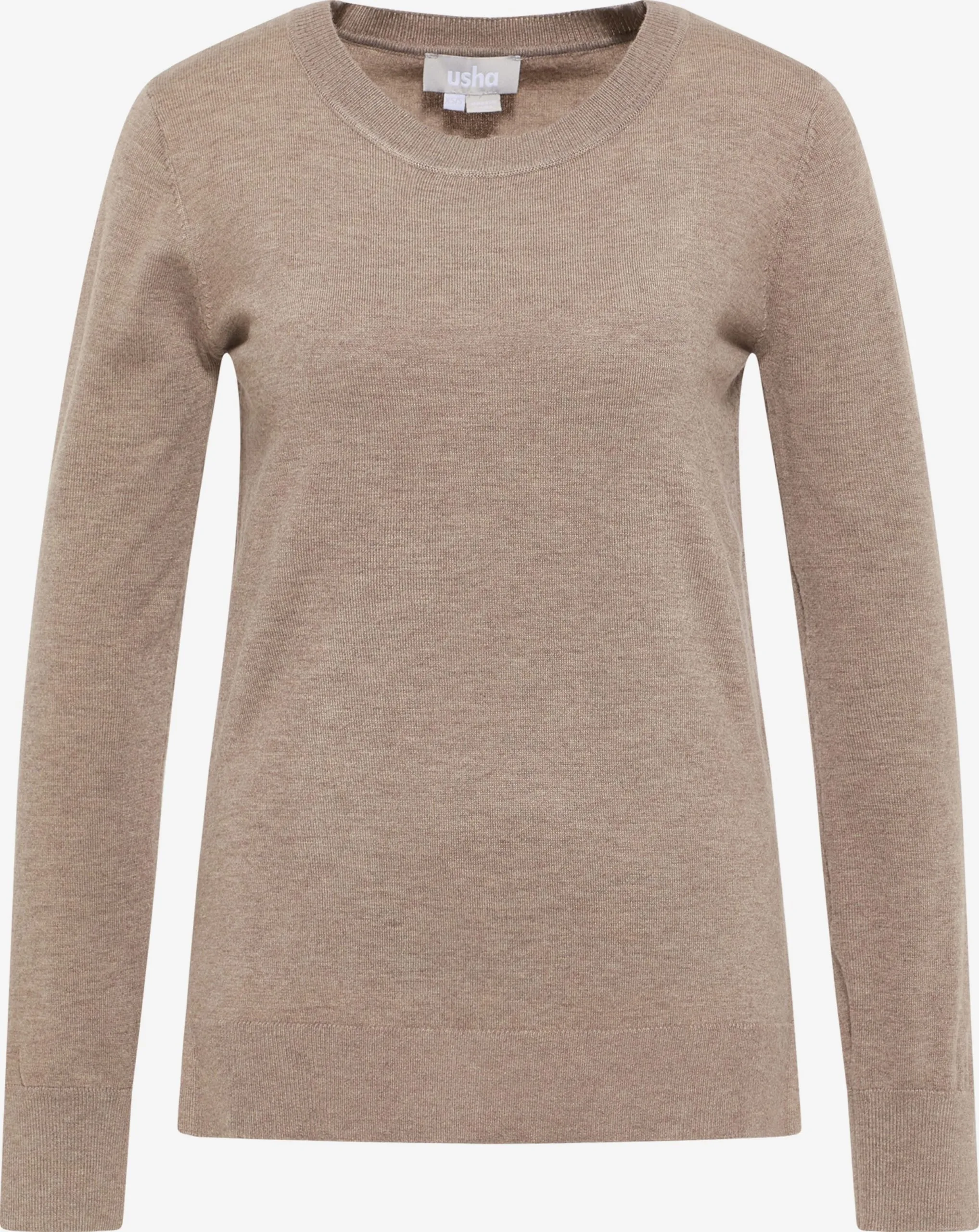 Usha Basic Truien Trui Dames Taupe 3 Usha Basic Truien Trui Dames Taupe