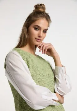 Gebreide Jurken Gebreide Jurk Dames Pastelgroen -Aanbiedingen Usha Winkel 9b3be40c1fc1fb965becc02498744c20