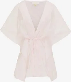 Ponchos & Kimonos Kimono Dames Lichtroze / Wit