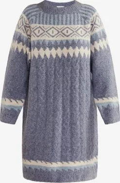 Gebreide Jurken Gebreide Jurk Lynnea Dames Blauw / Duifblauw