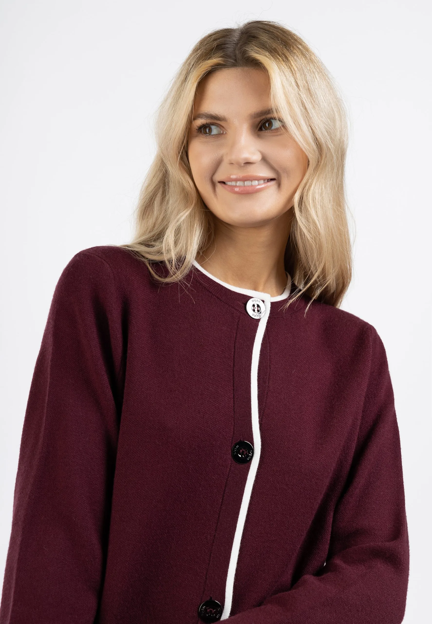 Vesten Gebreid Vest Dames Bordeaux 7 Vesten Gebreid Vest Dames Bordeaux - Afbeelding 5