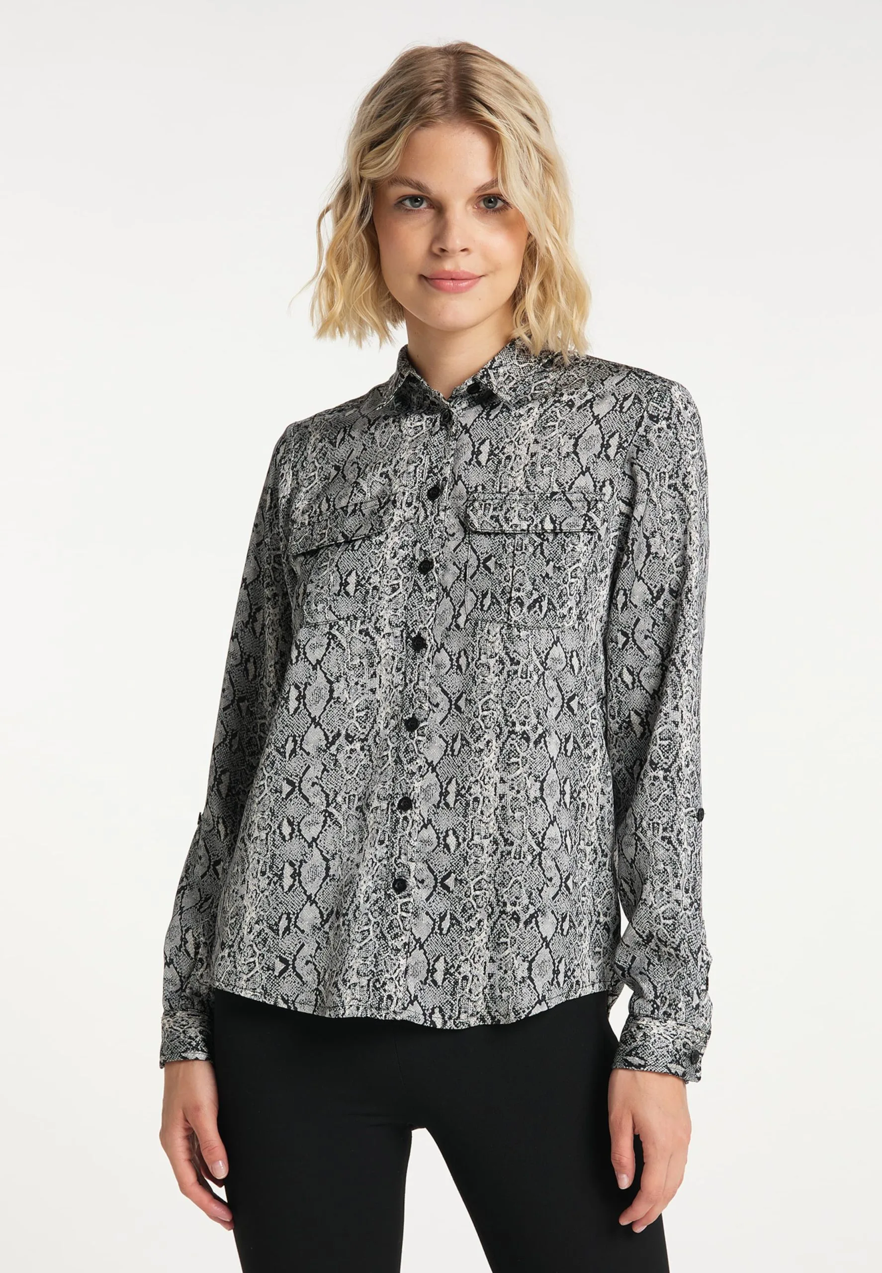 Usha Overhemden Blouse Dames Lichtgrijs 4 Usha Overhemden Blouse Dames Lichtgrijs - Afbeelding 2
