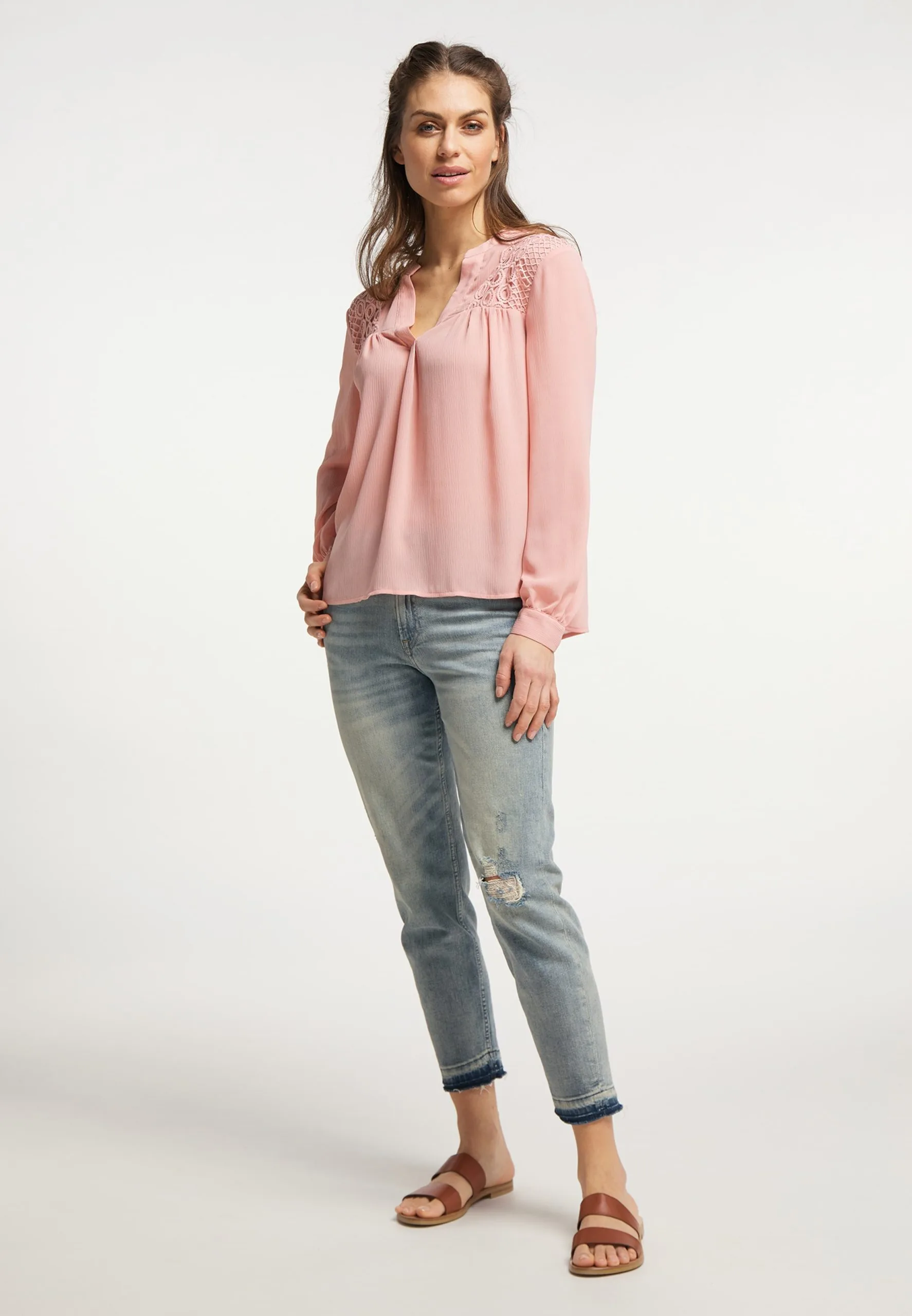 Kanten Blouses Blouse Dames Rosa 6 Kanten Blouses Blouse Dames Rosa - Afbeelding 4