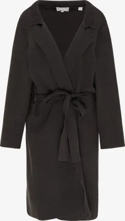 Usha Lange Vesten Gebreide Mantel Dames Zwart