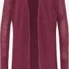 Usha Vesten Gebreid Vest Dames Robijnrood
