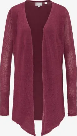 Usha Vesten Gebreid Vest Dames Robijnrood