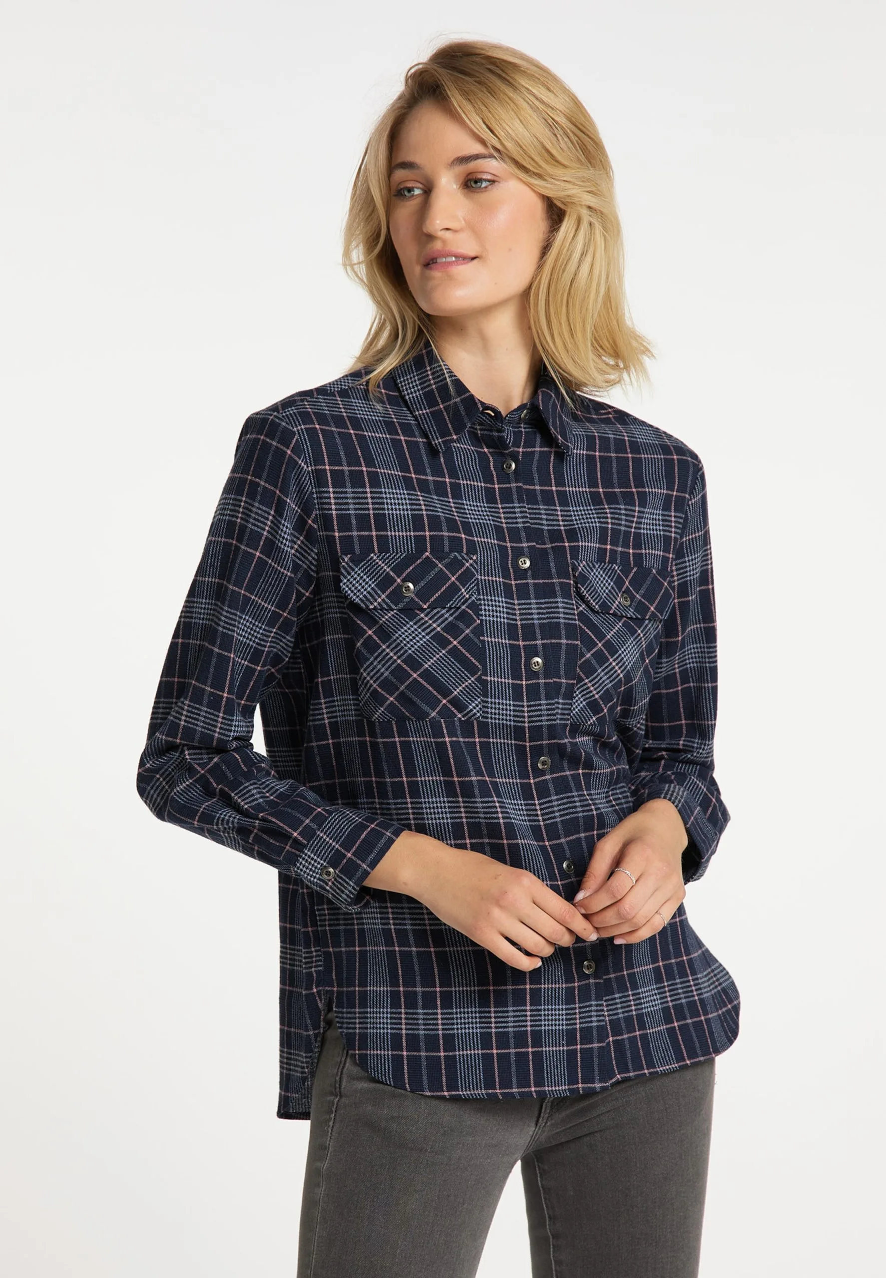 Blouseshirts Blouse Dames Lichtblauw / Donkerblauw 4 Blouseshirts Blouse Dames Lichtblauw / Donkerblauw - Afbeelding 2