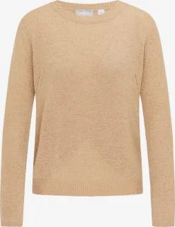 Usha Fijngebreide Truien Trui Dames Lichtbeige
