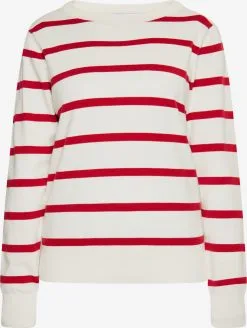 Fijngebreide Truien Trui Dames Rood / Wit