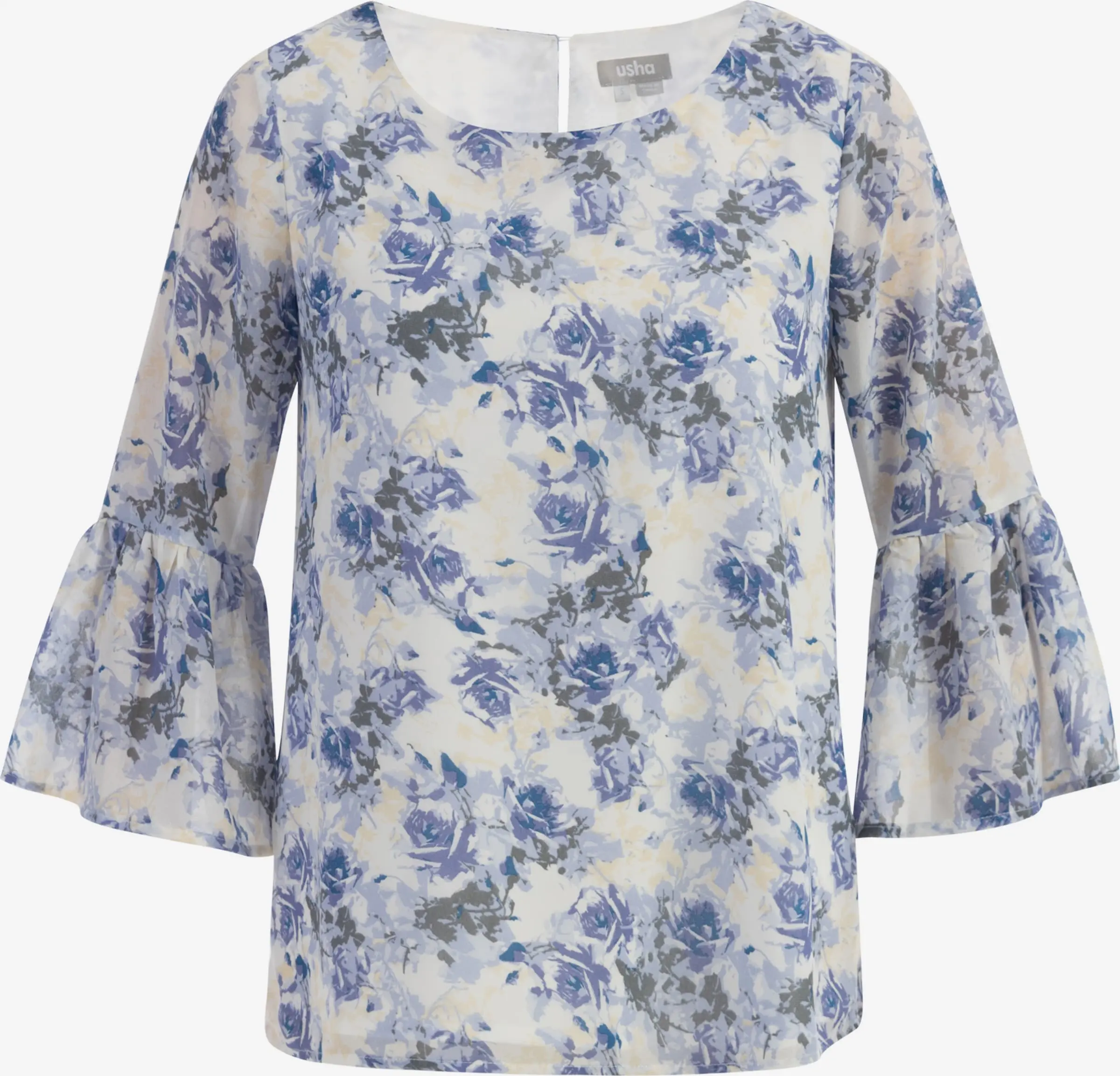 Usha Blouses Met Korte Mouw Blouse Dames Duifblauw / Lichtblauw 3 Usha Blouses Met Korte Mouw Blouse Dames Duifblauw / Lichtblauw
