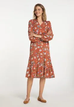 Usha Blousejurken Blousejurk Dames Roestrood -Aanbiedingen Usha Winkel c138886cdbb94f17dc59a078c0f7eaf9