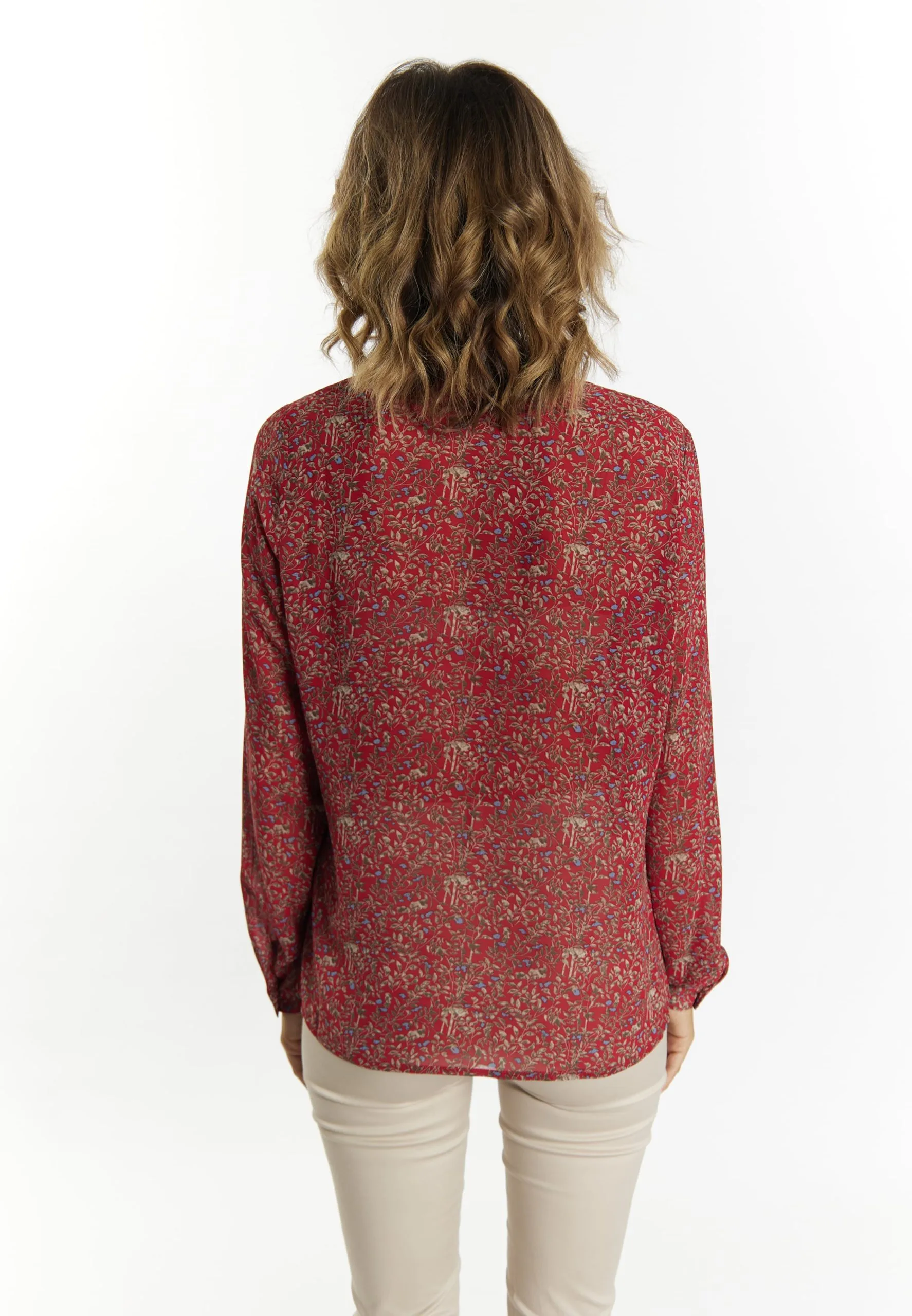 Usha Blouses & Tunieken Blouse Dames Rood 5 Usha Blouses & Tunieken Blouse Dames Rood - Afbeelding 3