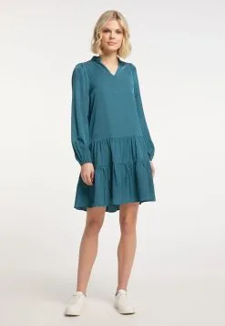 Usha Blousejurken Blousejurk Dames Petrol -Aanbiedingen Usha Winkel c8e5008bab3a1b1370b2bb27dc0029ee