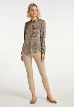 Usha Overhemden Blouse Dames Lichtbruin / Donkerbruin -Aanbiedingen Usha Winkel caf405cafaf0762e0bbb78335288e650