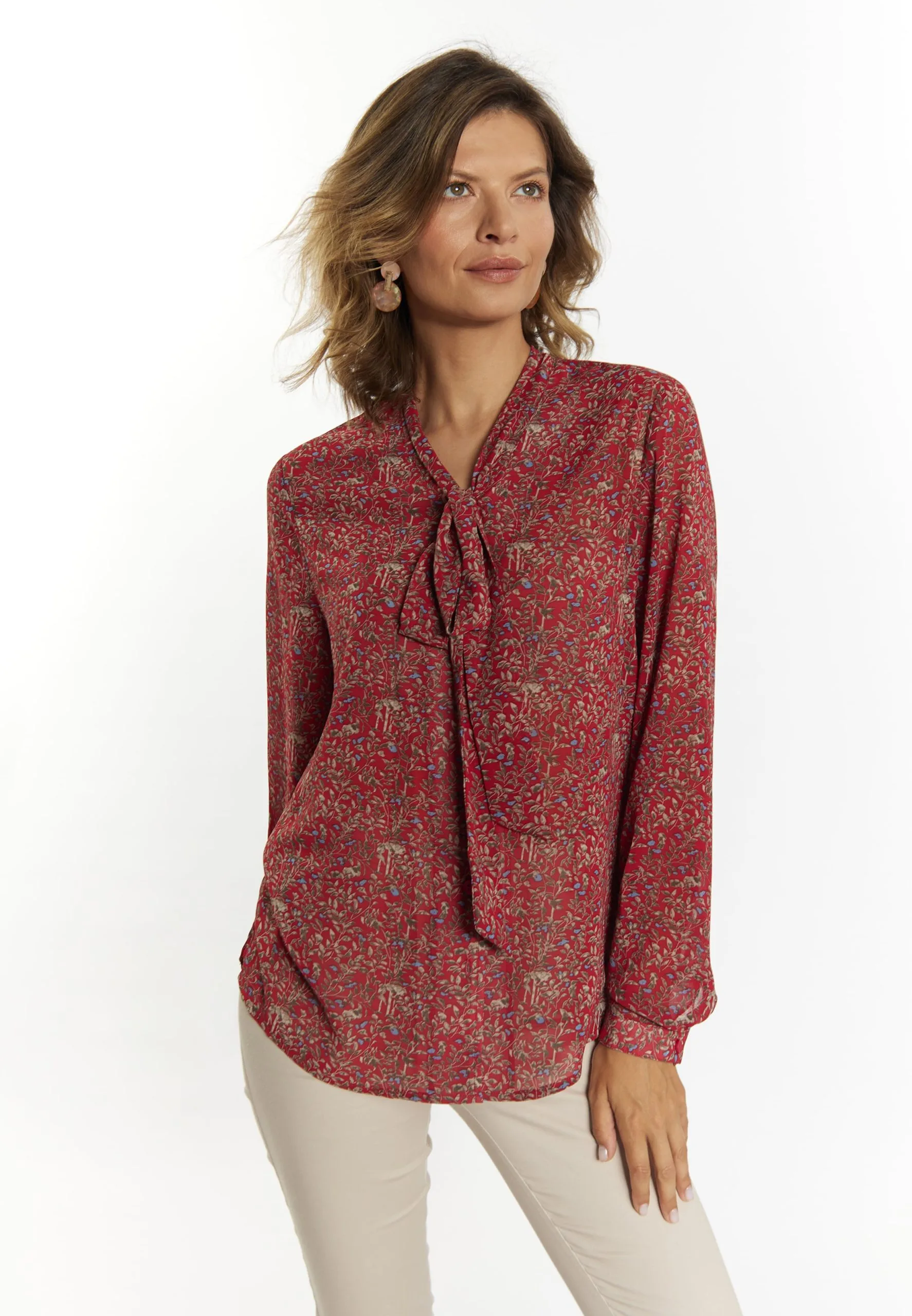 Usha Blouses & Tunieken Blouse Dames Rood 4 Usha Blouses & Tunieken Blouse Dames Rood - Afbeelding 2