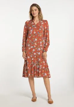 Usha Blousejurken Blousejurk Dames Roestrood -Aanbiedingen Usha Winkel cdc13b53ae67bdeaa45d1d7bc41c0b45