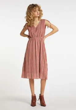 Midi Jurken Jurk Dames Roestrood -Aanbiedingen Usha Winkel ce1f26a80c8cc61b94bf8306fb72b51d